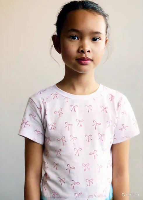 Casual Round Neck Bowknot All-Over Print